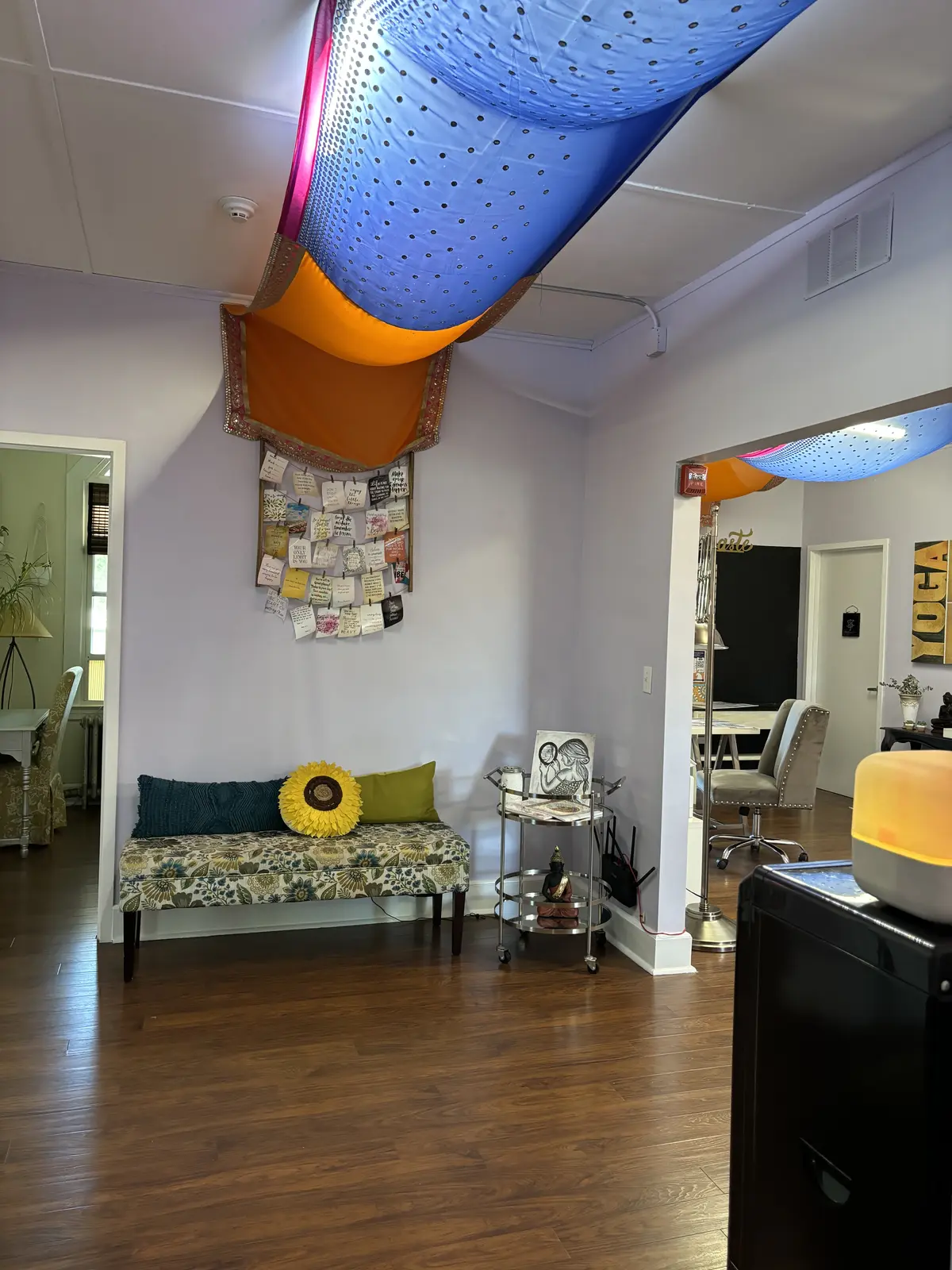 An open studio relaxation space