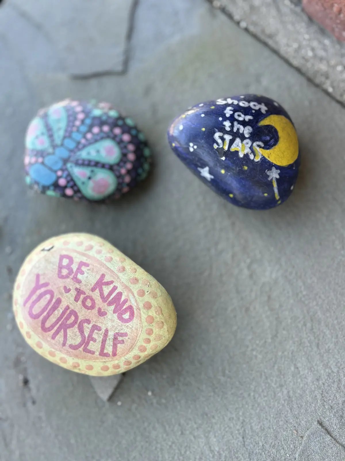 Hand-painted affirmation stones